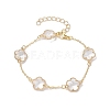 Glass Flower Links Bracelet BJEW-JB10219-1