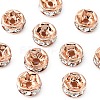 Brass Rhinestone Spacer Beads RB-YW0001-04B-01RG-1
