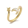 Brass Shell Cuff Rings for Women RJEW-C126-14G-4