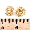 Brass Micro Pave Clear Cubic Zirconia Beads KK-A298-01G-3