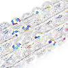 Transparent Electroplate Glass Bead Strands X-EGLA-TAC0003-04L-1