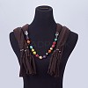 (Jewelry Parties Factory Sale)Simple Design Women's Beaded Cloth Scarf Necklaces NJEW-K111-02D-3