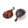Natural Red Jasper Teardrop Pendants G-K363-01R-01-2