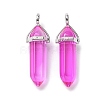 Faceted Bullet Glass Pointed Pendants KK-E282-01P-01-2