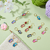 12Pcs 6 Styles Dog Alloy Enamel Pendant Locking Stitch Markers HJEW-NB00265-4