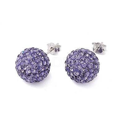 925 Sterling Silver Austrian Crystal Rhinestone Ear Stud Q286G221-1