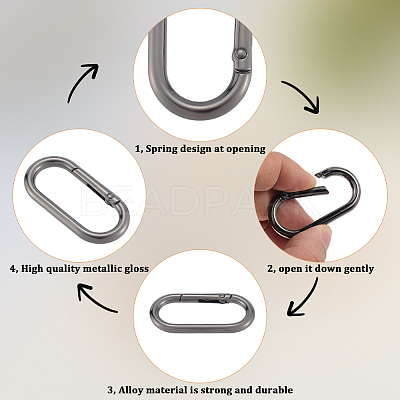 6Pcs Alloy Spring Gate Rings FIND-SP0001-24B-1