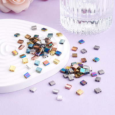 200Pcs 10 Colors Electroplate Glass Seed Beads SEED-CD0001-03A-1