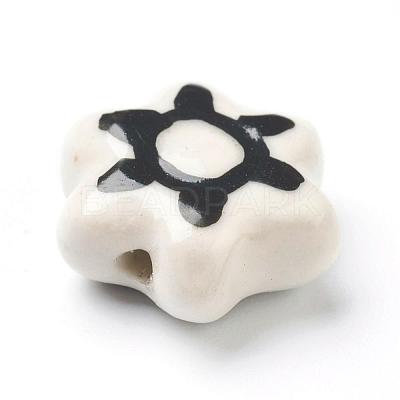 Handmade Porcelain Flower Beads Strands PORC-G006-16A-1