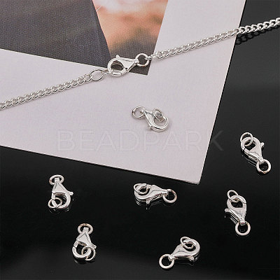 8Pcs 925 Sterling Silver Lobster Claw Clasps FIND-GL0001-54-1