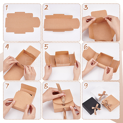 Square Cardboard Paper Jewelry Gift Boxes CBOX-WH0003-35B-1