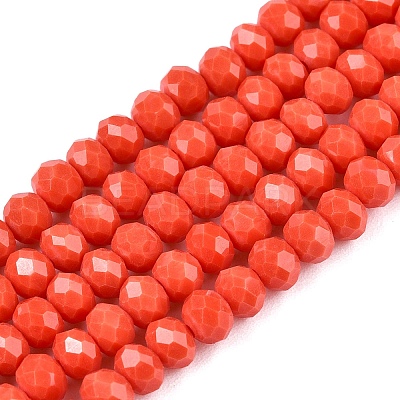 Opaque Solid Color Imitation Jade Glass Beads Strands EGLA-A044-P4mm-D21-1