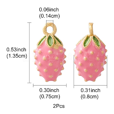 2Pcs Brass Enamel Charms KK-YW0001-83-1