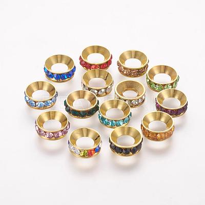 Brass Spacer Beads with Grade A Rhinestone RB-K050-9mm-B02-1