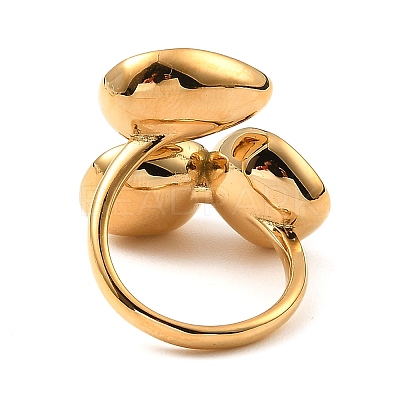 Teardrop & Square Glass Open Cuff Rings RJEW-G289-01G-07-1