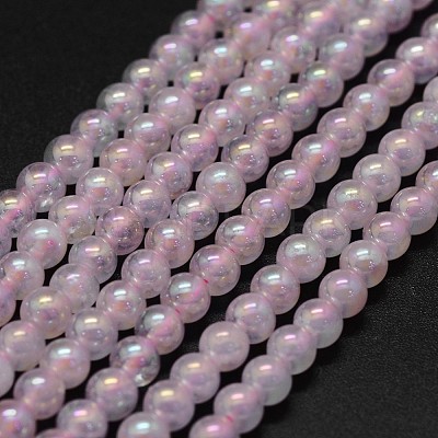 Electroplated Natural Rose Quartz Beads Strands G-K285-06-4mm-1