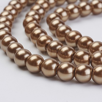 Eco-Friendly Glass Pearl Bead Strands X-HY-A008-6mm-RB037-1