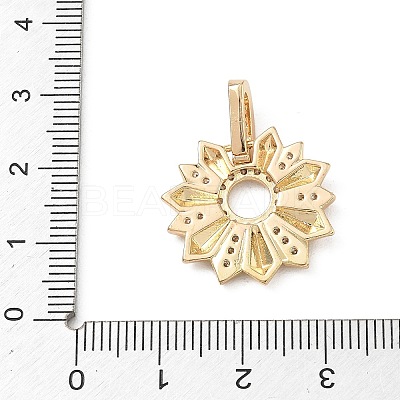 Brass Micro Pave Cubic Zirconia Pendants KK-F939-02D-G-1