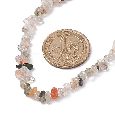 Natural Rutilated Quartz Chip Beaded Necklace NJEW-JN04616-10-1