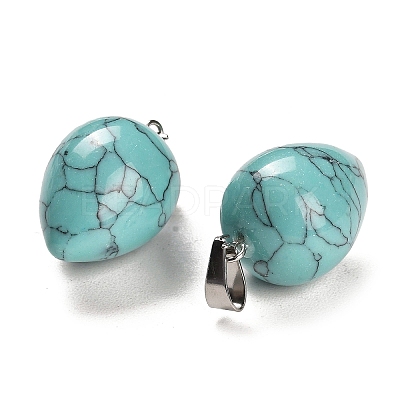 Synthetic Turquoise Dyed Pendants G-M424-02P-01-1