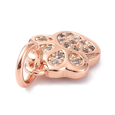 Brass Micro Pave Cubic Zirconia Charms X-ZIRC-C022-22RG-1