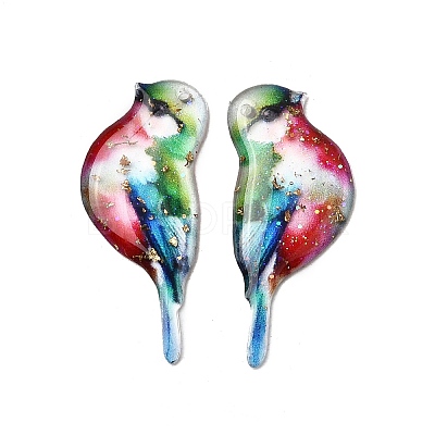 2Pcs Transparent Epoxy Resin Pendants RESI-A044-03C-1