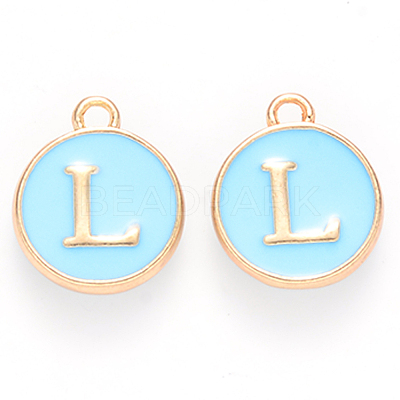 Golden Plated Alloy Enamel Charms ENAM-S118-04L-1