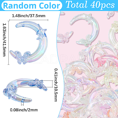 40Pcs Transparent UV Plating Acrylic Beads PACR-BM0001-01-1