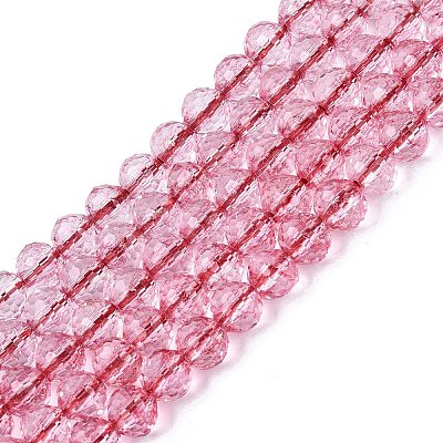 Dyed Transparent Crackle Glass Beads Strands GLAA-Q108-01A-A06-1