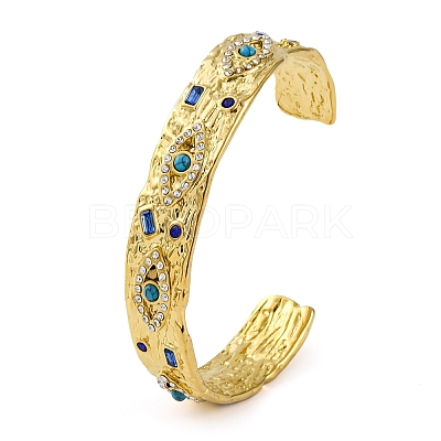 304 Stainless Steel Natural Turquoise Cuff Bracelets BJEW-U009-01G-03-1