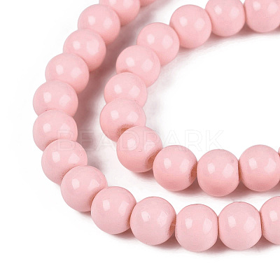 Painted Glass Bead Strands DGLA-S071-6mm-B2-1