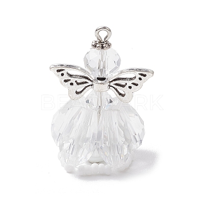 Faceted Glass Pendants PALLOY-MZ00583-10-1