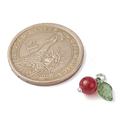 Natural Dyed White Jade Fruit Charms PALLOY-JF02431-04-1