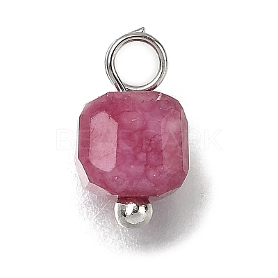 Natural Colorful Tourmaline Faceted Table Cut Cube Charms PALLOY-JF04367-02-1
