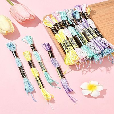 24 Skeins 6 Colors 6-Ply Polyester Embroidery Floss OCOR-FS0001-04-1