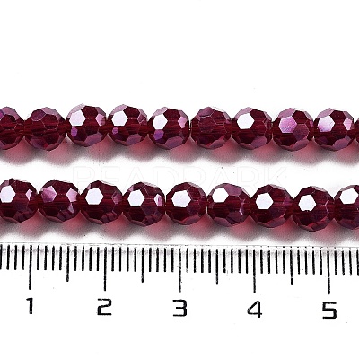 Electroplate Transparent Glass Beads Strands EGLA-A035-T6mm-A02-1