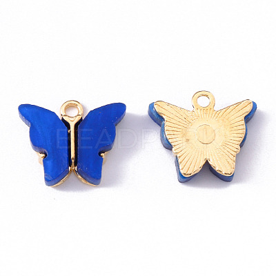 Alloy Acrylic Pendants X-ENAM-R136-01F-1