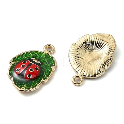 Rack Plating Alloy Enamel Pendants PALLOY-F308-08G-1