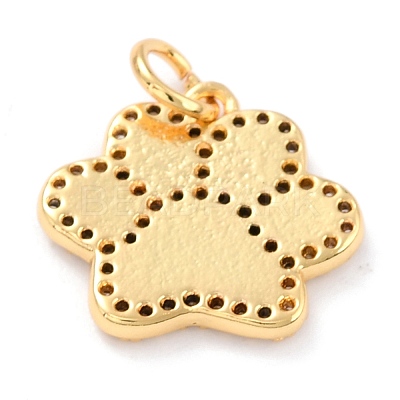 Real 18K Gold Plated Brass Micro Pave Cubic Zirconia Charms ZIRC-L100-085G-09-1