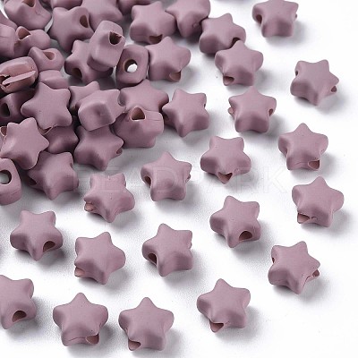 Spray Painted Acrylic Beads X-MACR-S373-45-O03-1
