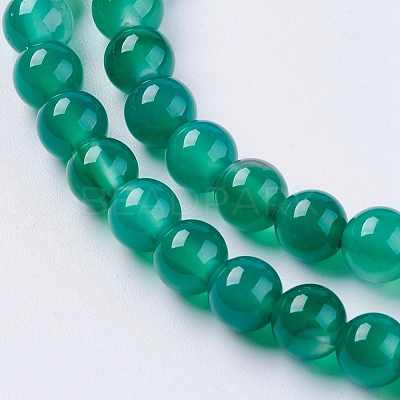 Natural Green Onyx Agate Beads Strands G-G583-6mm-11-1