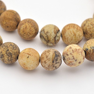 Natural Picture Jasper Beads Strands X-G-D659-8mm-1