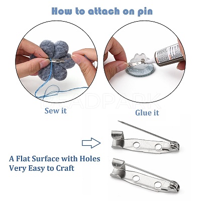 Tarnish Resistant 201 Stainless Steel Brooch Pin Back Safety Catch Bar Pins STAS-S117-021C-1