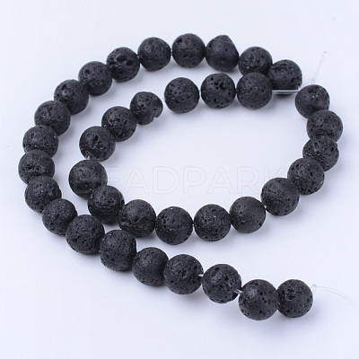 Natural Lava Rock Beads Strands X-G-Q462-8mm-24-1