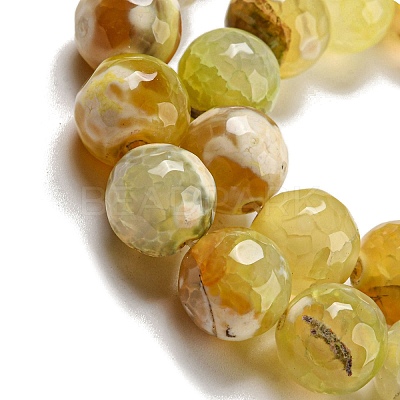Faceted Natural Fire Crackle Agate Beads Strands G-F447-12mm-H01-1
