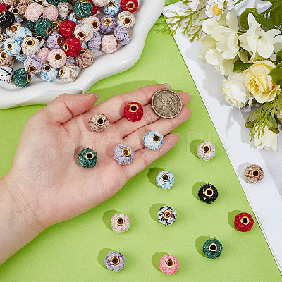 100Pcs 10 Colors Polyester European Beads FIND-SC0020-91-1