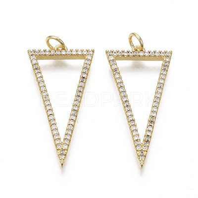 Brass Micro Pave Clear Cubic Zirconia Pendants KK-R133-019-NF-1