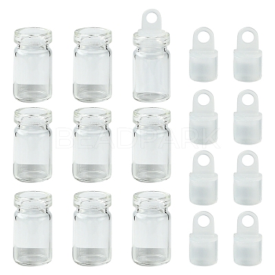 30Pcs Glass Empty Bottle Pendant Decoration CON-YW0001-78-1