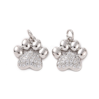 Rack Plating Brass Micro Pave Cubic Zirconia Charms KK-C008-36P-1