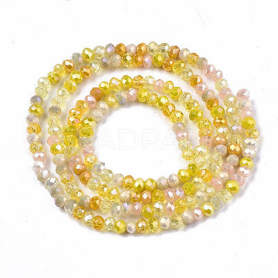 Electroplate Mixed Color Glass Beads Strands GLAA-T006-07-B03-1